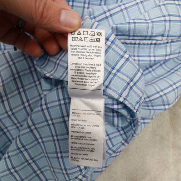 UNTUCKIT Men's Blue White Plaid Long‎ Sleeve Button Up Shirt size XXXL - Picture 7 of 7